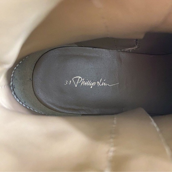 3.1 Phillip Lim Tan Suede Chelsea Boots Women's Size EU 38.5 Side Zip Almond Toe - Picture 6 of 6